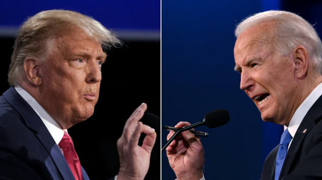 Demokrat Joe Biden ile Cumhuriyetçi Donald Trump.