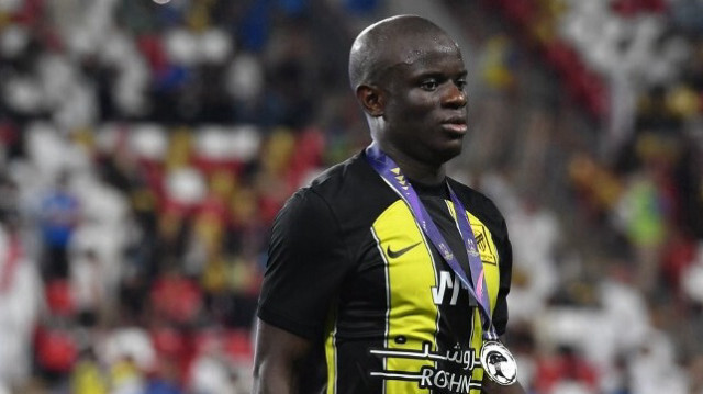 N'Golo Kanté, appelé par Didier Deschamps pour l'Euro 2024, sous les couleurs du club saoudien al Ittihad, au Stade Mohammed bin Zayed, à Abu Dhabi le 11 avril 2024.