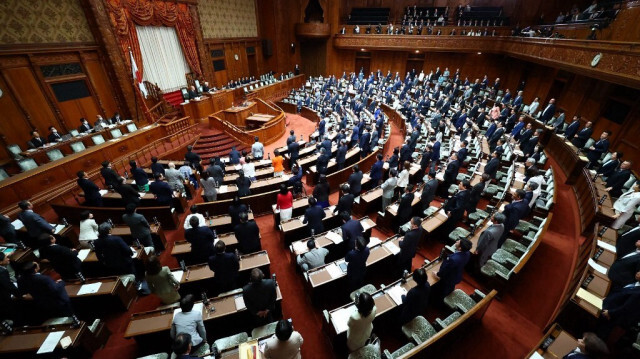 Une session plénière de la Chambre des conseillers au Parlement de Tokyo, le 17 mai 2024.