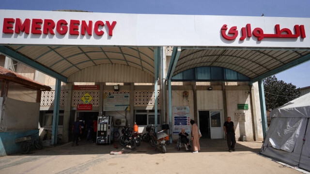 Cette photo montre la zone d'urgence de l'hôpital européen de Khan Yunis, dans le sud de la bande de Gaza, le 17 mai 2024,