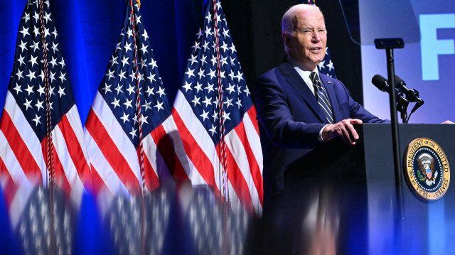 Le président américain Joe Biden s'exprimant au Musée national de l'histoire et de la culture afro-américaines à Washington, DC, le 17 mai 2024.