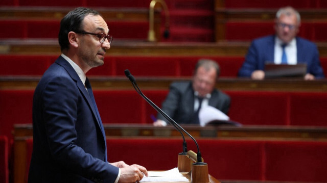 Le ministre délégué aux Comptes publics, Thomas Cazenave, lors d'un débat sur l'orientation et la programmation des finances publiques, à l'Assemblée nationale à Paris, le 29 avril 2024.