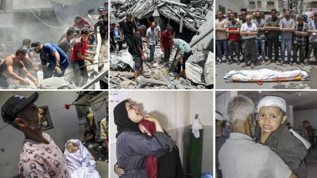 İsrail Gazze'de Kemal Advan Hastanesi çevresindeki evleri bombaladı.