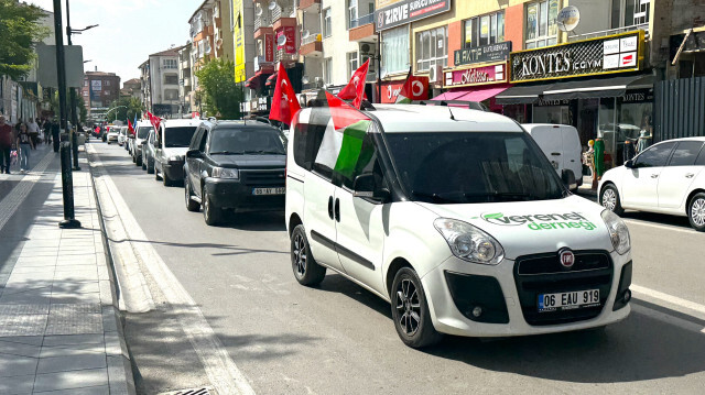 تركيا.. مظاهرة بقافلة سيارات في أقصراي دعما لفلسطين