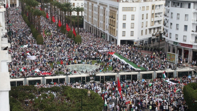 المغرب.. المئات يطالبون بالضغط على إسرائيل لوقف الحرب على غزة