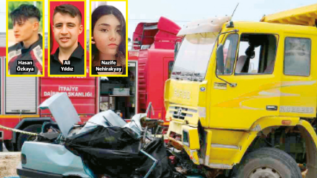 Balıkesir-İzmir Karayolu’nda yola çıkan köpeğe çarpmamak için manevra yapan otomobil kamyona çarptı. 