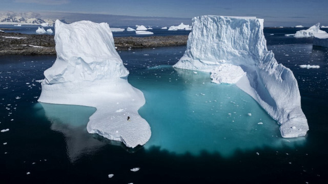 L'île Anvers, en Antarctique, marquée par une fonte record de la banquise due au réchauffement climatique, le 21 janvier 2024. 