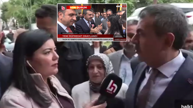 Halk TV muhabiri Ayşegül Altın, Bakan Tekin'in toplantı davetine rağmen soru sormayı sürdürdü.