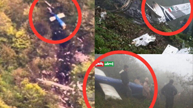 Kaza sonrası Reisi'yi taşıyan helikoptere ait ilk görüntüler