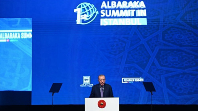 Le Président turc, Recep Tayyip Erdogan lors du premier sommet Albaraka au centre international de convention et d'exposition Lutfi Kirdar à Istanbul en Türkiye, le 24 mai 2024.