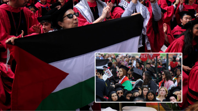 Mezuniyet törenine damga vurdu Harvard Üniversitesi'nde Gazze'ye destek eylemi