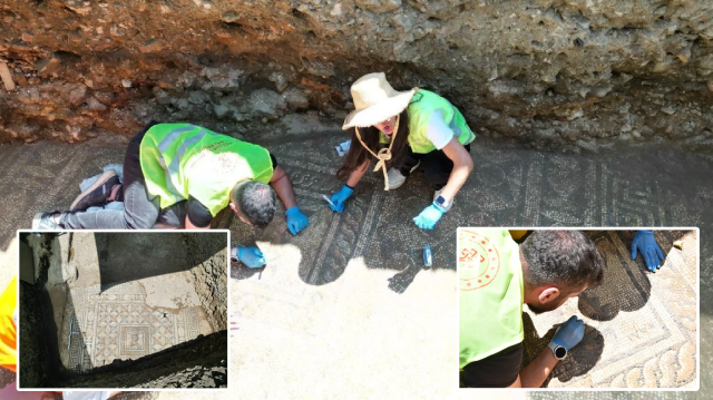 Side Antik Kenti'nde dikkat çeken keşif Mozaik zemin bulundu