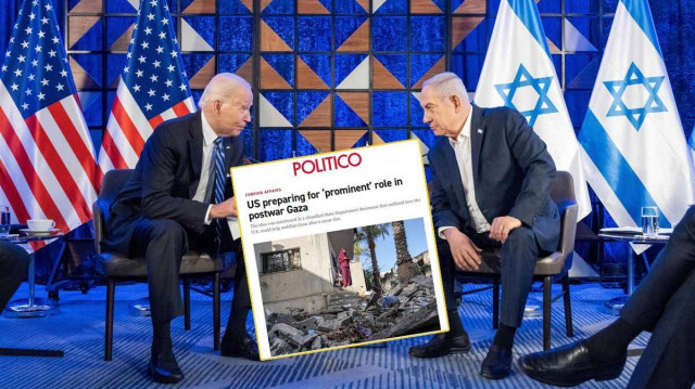 ABD Başkanı Joe Biden, İşgalci İsrail'iin Başbakanı, Gazze Kasabı Netanyahu.