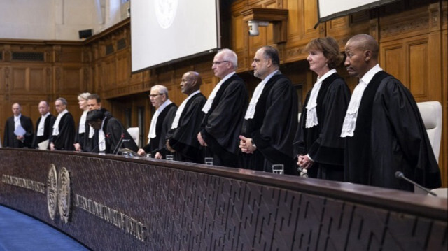 La Cour internationale de Justice (CIJ) dans le cadre de la requête de l'Afrique du Sud pour un cessez-le-feu à Gaza à La Haye aux Pays-Bas, le 24 mai 2024.