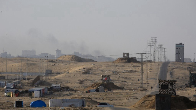 Une vue générale montre un camp déserté pour les Palestiniens déplacés à la frontière avec l'Egypte à Rafah dans le sud de la bande de Gaza le 22 mai 2024.