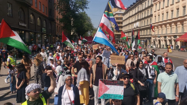 مظاهرة تضامنية مع فلسطين في ستوكهولم