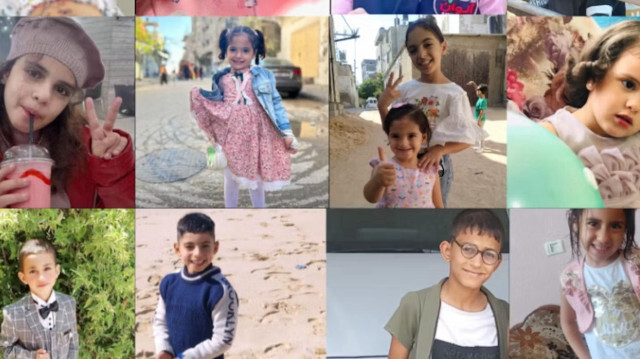 Les visages d'enfants tués lors des trois frappes aériennes israéliennes que nous avons documenté dans la bande de Gaza occupée le mois dernier.