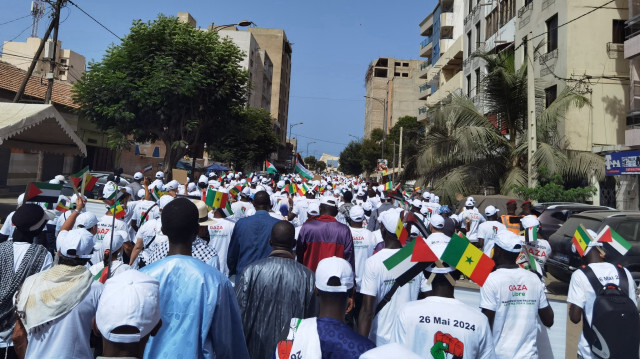 Une manifestation a eu lieu dimanche 26 mai 2024, à Dakar, au Sénégal, pour soutenir le peuple palestinien face aux bombardements israliens à Gaza depuis le 7 octobre.