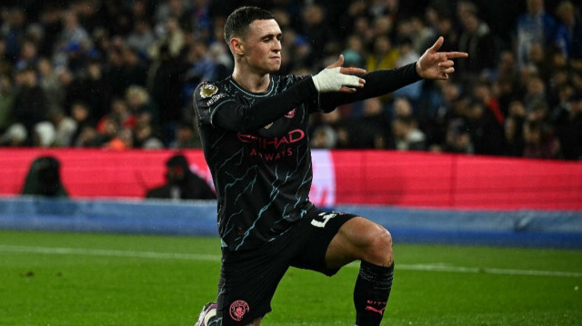 Le milieu de terrain anglais numéro 47 de Manchester City, Phil Foden, à Brighton, dans le sud de l'Angleterre, le 25 avril 2024.