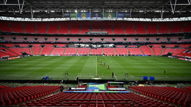 Le stade de Wembley se prépare à accueillir la finale de la Ligue des champions de l'UEFA entre le Borussia Dortmund et le Real Madrid, le samedi 1er juin 2024.