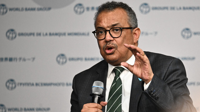 Tedros Adhanom Ghebreyesus, directeur général de l'Organisation mondiale de la santé (OMS), s'exprimant lors d'un événement sur l'élargissement de la couverture sanitaire pour tous, pendant les réunions de printemps du FMI et du groupe de la Banque mondiale au siège de la Banque mondiale à Washington, DC, le 18 avril 2024.