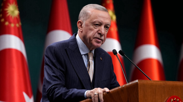 Cumhurbaşkanı Recep Tayyip Erdoğan açıklama yapıyor.