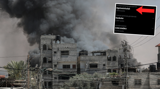 İsrail'in saldırıları sonrası X'te 'getoutofrafah' etiketiyle çalışma başlatıldı.