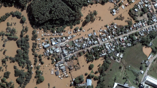 La rivière Taquari après les inondations dans l'État de Rio Grande do Sul, au Brésil, le 7 mai 2024.