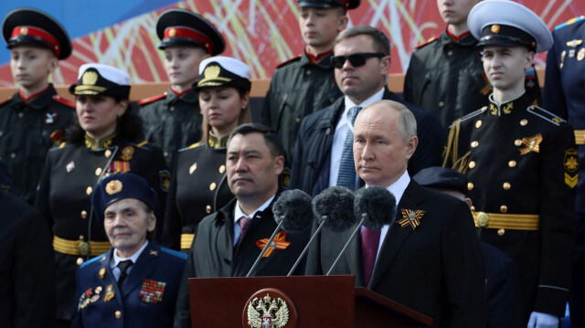 Владимир Путин на параде в честь дня Победы в Москве.
