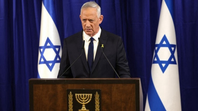 Le ministre israélien de la Guerre, Benny Gantz, à annonce sa démission lors d'une allocution télévisée dans la ville israélienne de Ramat Gan, près de Tel Aviv, le 09 juin 2024.