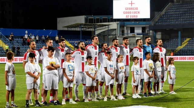 Les joueurs de l'équipe nationale de Géorgie de football, le 9 juin 2024.