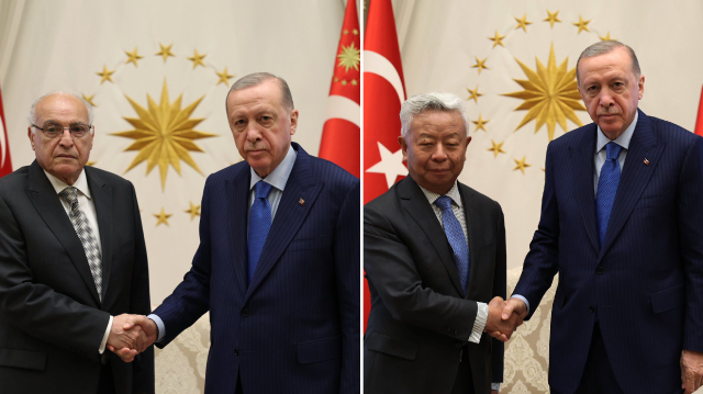 Cumhurbaşkanı Erdoğan, Jin Liqun ve Ahmed Attaf'ı kabul etti.