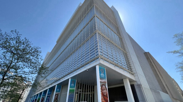 Vue générale du siège du Groupe de la Banque mondiale à Washington, DC, le 9 avril 2023. 