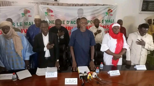 Les dirigeants de la coalition "Synergie d'action pour le Mali".