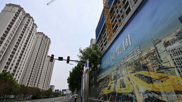 Un complexe résidentiel en cours de construction par le promoteur immobilier chinois Country Garden à Tianjin.