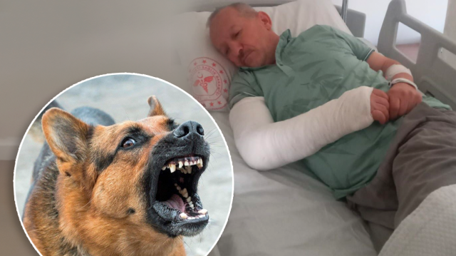 Köpek saldırısına uğrayan Kadir Sivri, kolunun alçıya alınamayacak kadar kötü olması nedeniyle ameliyata alındı.