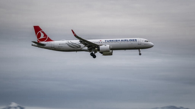 Un avion commercial Airbus A321-271NX de Turkish Airlines atterrissant à l'aéroport de Genève, le 23 janvier 2024.