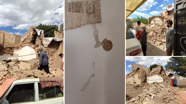 İran'daki depremde can kaybının yanında birçok yerleşim yeri de zarar gördü.