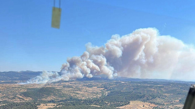 Ezine'de orman yangını.