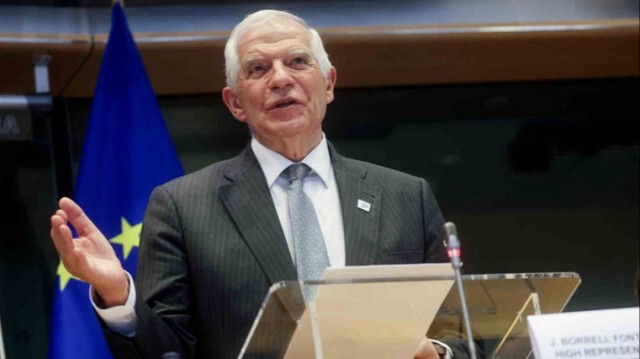 Le Haut représentant de l'Union européenne pour les affaires étrangères et la politique de sécurité, Josep Borrell lors d’une conférence de presse à l’issue de la réunion des ministres des Affaires étrangères de l’Union européenne à Luxembourg, le 24 juin 2024.