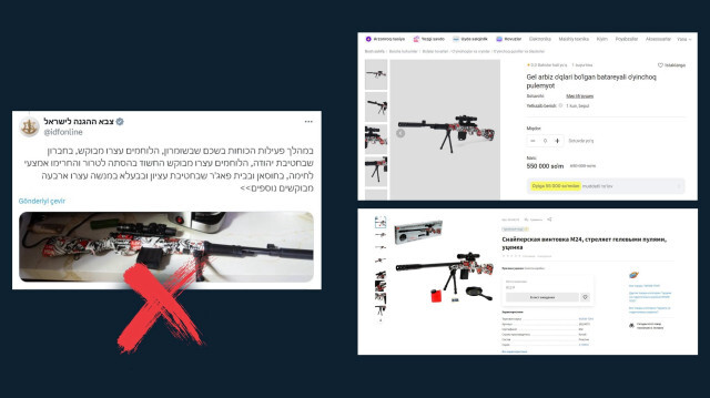 Tüfek olduğu iddia edilen silahın, birçok oyuncak sitesinde satışta olduğu belirlendi.