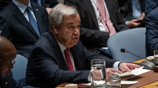 Le secrétaire général des Nations Unies, António Guterres lors d'une réunion au siège des Nations Unies, le 20 juin 2024, à New York.