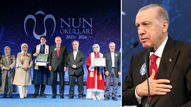 Törene, Cumhurbaşkanı Erdoğan ile eşi Emine Erdoğan'ın yanı sıra Prof. Dr. Hayrettin Karaman ve Sadık Albayrak katıldı.