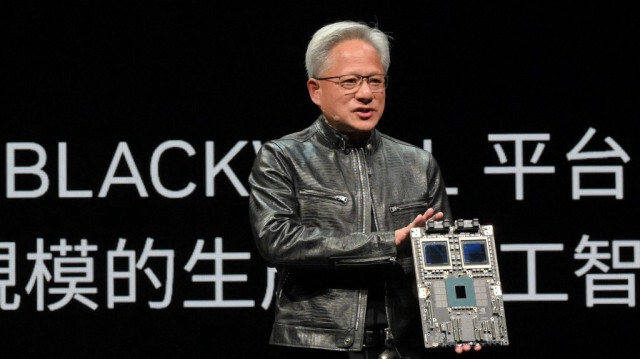 Jensen Huang, PDG de Nvidia, prononce son discours clé avant Computex 2024 à Taipei, le 2 juin 2024.