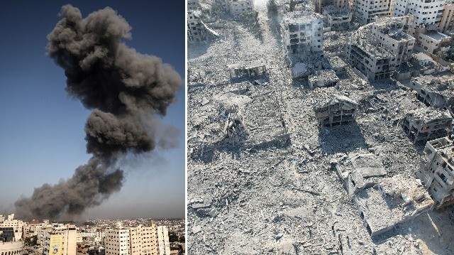 Katil İsrail, Gazze'deki saldırılarını sürdürüyor. 