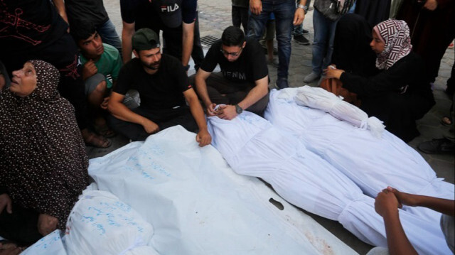 Les corps des Palestiniens tués lors d'une attaque israélienne dans la Bande de Gaza.