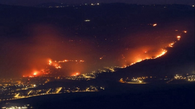 Des incendies, près de la ville de Kiryat Shmona, sur le nord d'Israël à proximité de la frontière libanaise, le 03 juin 2024.