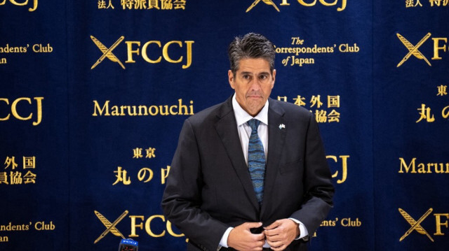 Le président des Palaos, Surangel Whipps Jr., s'exprime lors d'une conférence de presse au Club des correspondants étrangers du Japon (FCCJ) à Tokyo, le 5 juin 2024.