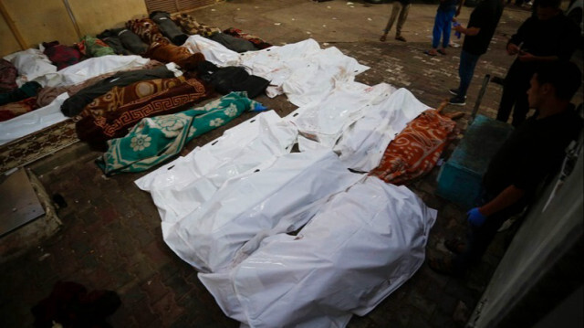 Les corps des Palestiniens tués lors de bombardements israéliens dans la bande de Gaza, le 06 juin 2024.