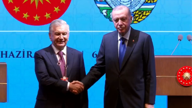 Özbekistan Cumhurbaşkanı Şevket Mirziyoyev - Cumhurbaşkanı Recep Tayyip Erdoğan